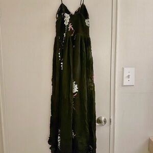 Free People Beau Smocked Printed Slip